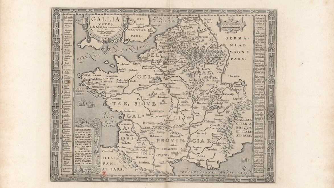 Gallia Vetus, Ad Iulij Caesaris Commentaria, Abraham Ortelius, 1590